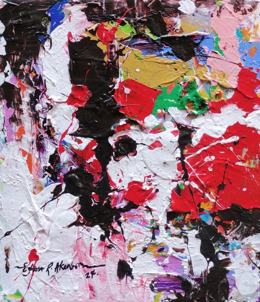 "The Activity: A Vibrant Symphony of Scraped Colours"